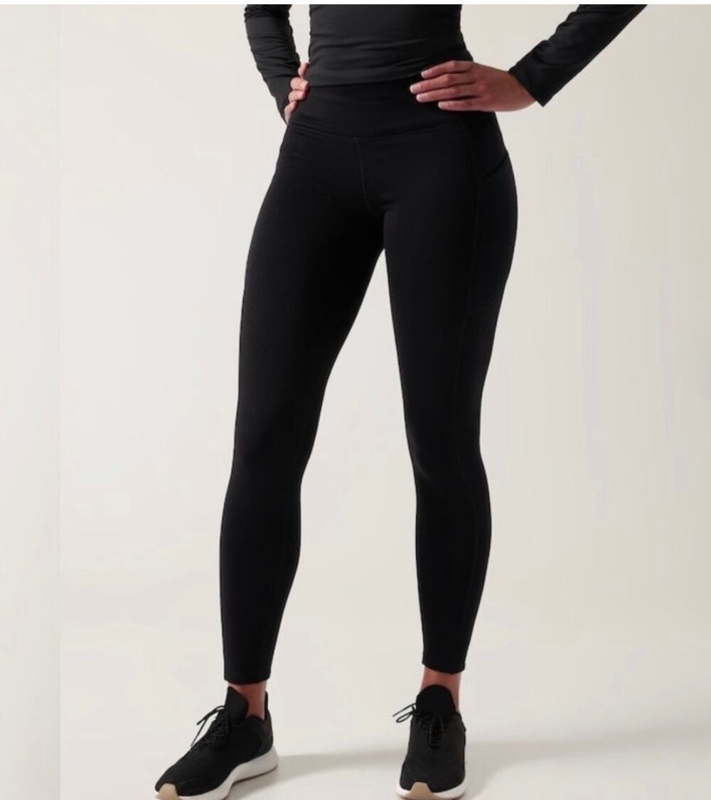 Athleta Altitude Stash Tight in Polartec PowerStretch Black Size M 528836 *EUC